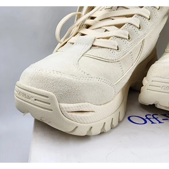 Off-White Hiker High Top Sneakers Men's 11US Beige Lace Up Closure - Picture 13 of 15